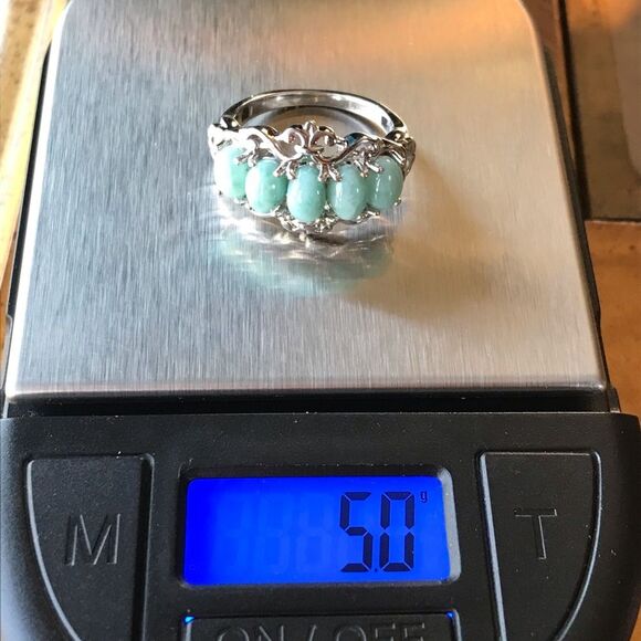 Natural Larimar Blue Apatite Sterling Silver Ring Size 7 - Picture 8 of 8